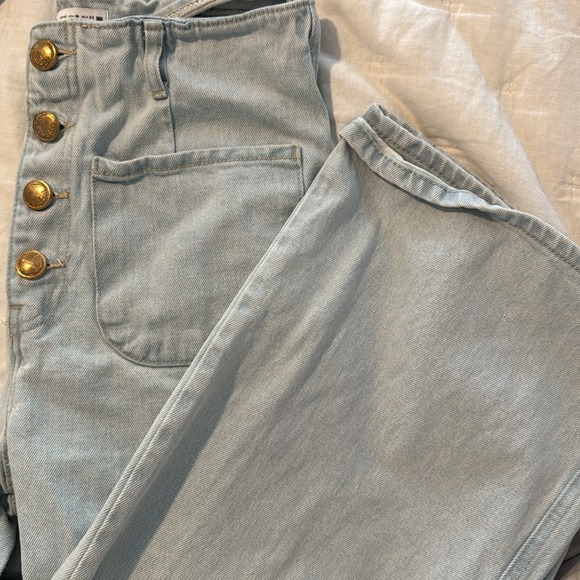 Zara wide leg jeans with gold buttons - Picture 8 of 9